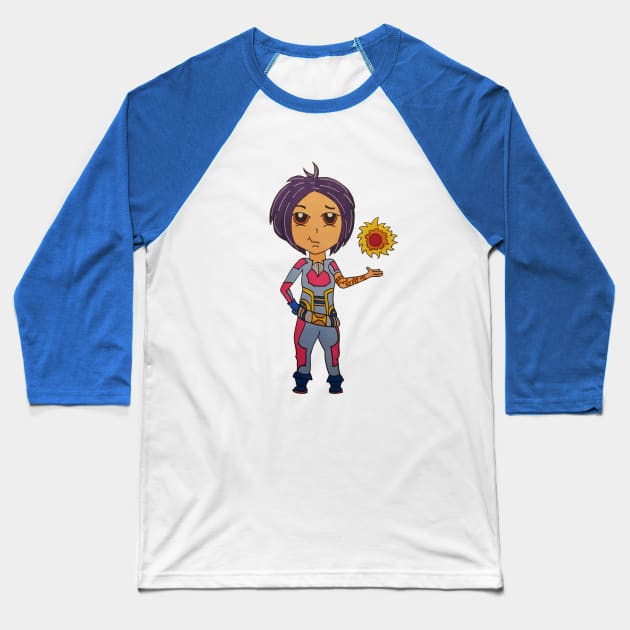 Pysch Warrior Baseball T-Shirt by Loose Tangent Arts